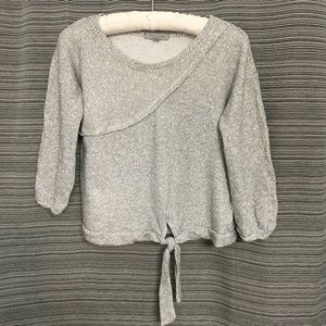 grey & gray White/Black Pinstripe Cotton Knit Top Size Small